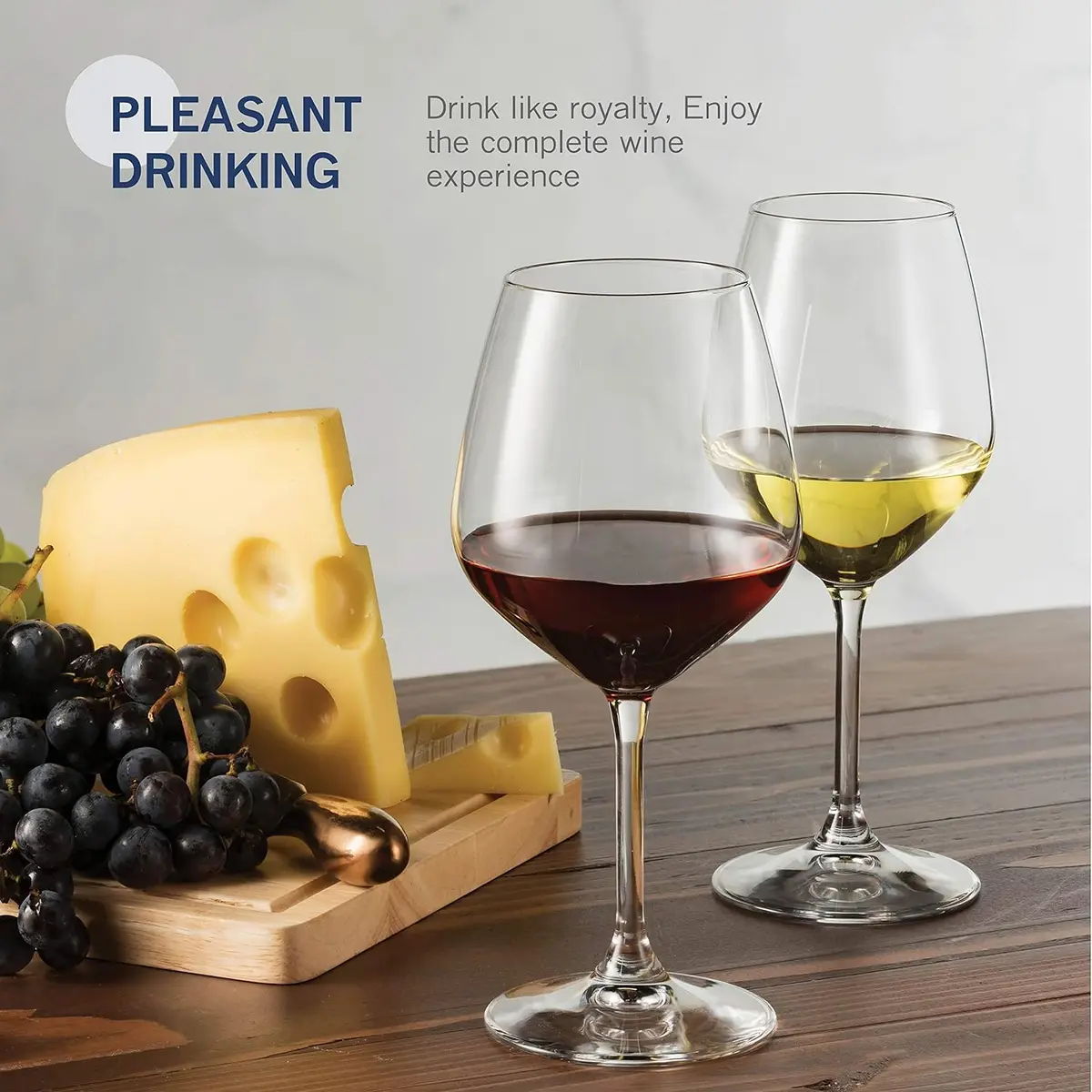 Bormioli Rocco 18oz Red Wine Glasses | Crystal Clear Star Glass, Laser Cut Rim, Elegant Party Drinkware - view 8