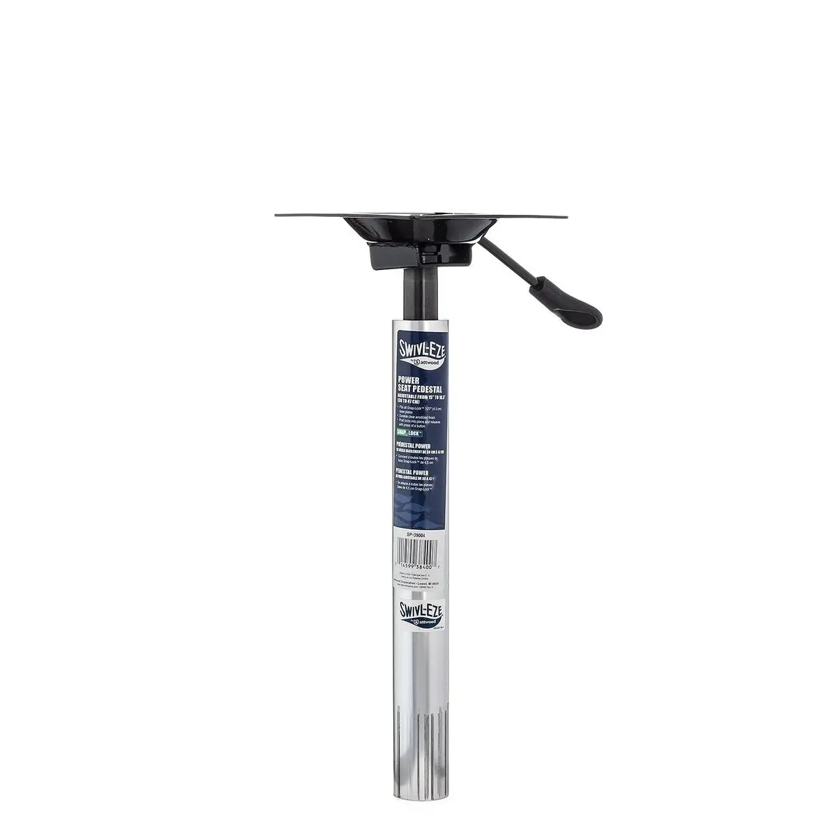 attwood Snap-Lock Seat Pedestal 15.8-19.3 Inch | Corrosion-Resistant Aluminum, Adjustable Height, Secure Locking Clip, 5.25” Mount - main product image