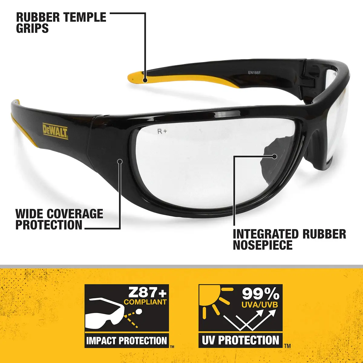 DEWALT Dominator Z87+ Safety Glasses with Clear Lens | ANSI Z87.1+ High-Impact Rated - view 2