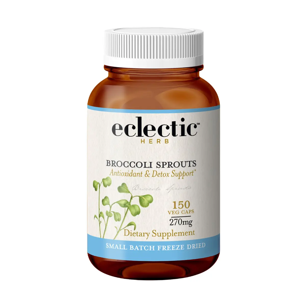 ECLECTIC INSTITUTE Organic Broccoli Sprouts Capsules 150 CT | Antioxidants & Cellular Support - main product image