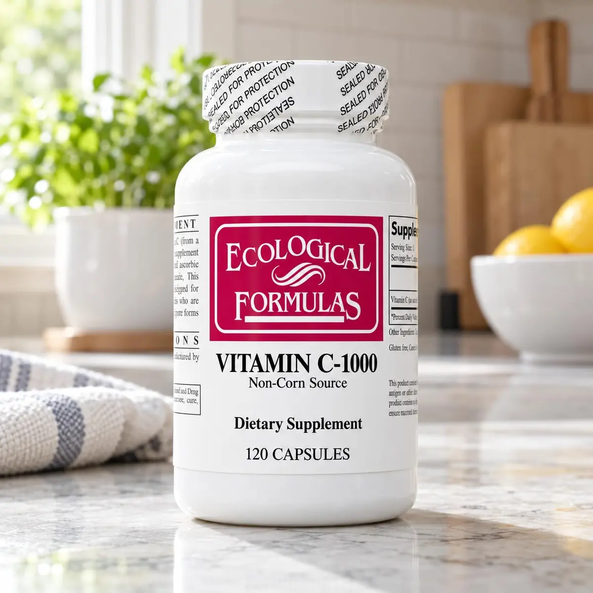 Ecological Formulas Vitamin C-1000 Capsules 120 Count | High Potency, Gluten-Free, Adult Dietary Supplement - view 5