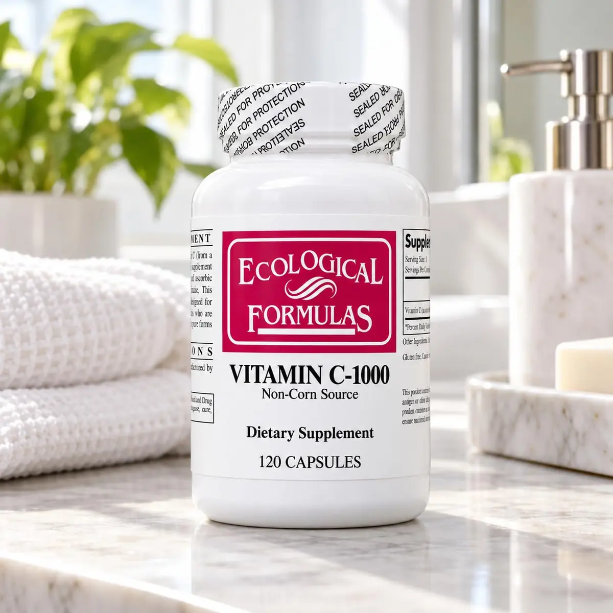 Ecological Formulas Vitamin C-1000 Capsules 120 Count | High Potency, Gluten-Free, Adult Dietary Supplement - view 6