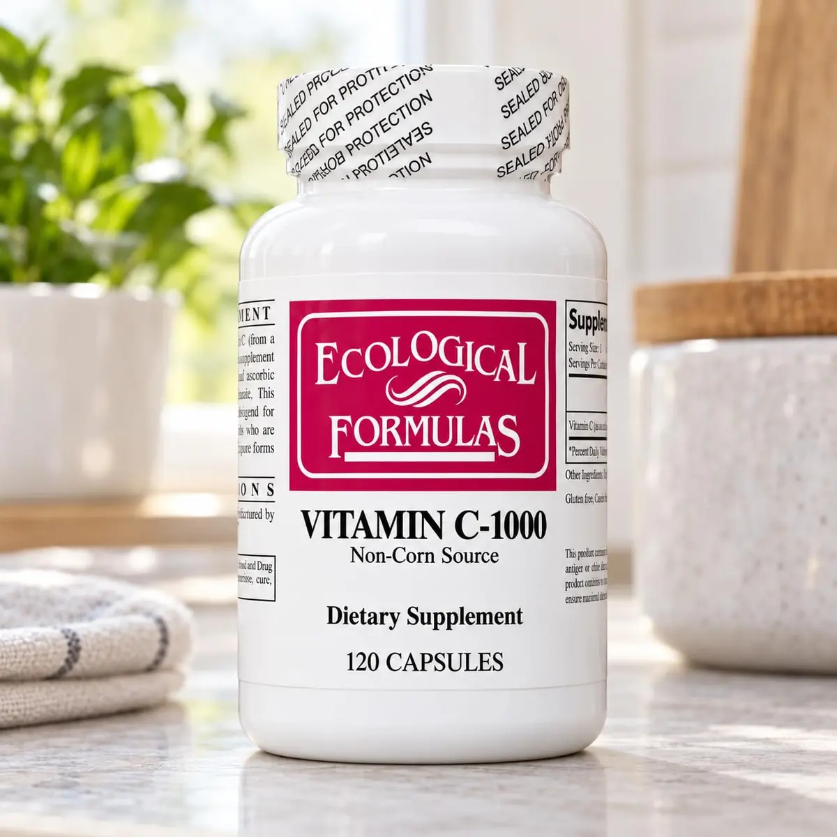 Ecological Formulas Vitamin C-1000 Capsules 120 Count | High Potency, Gluten-Free, Adult Dietary Supplement - view 7
