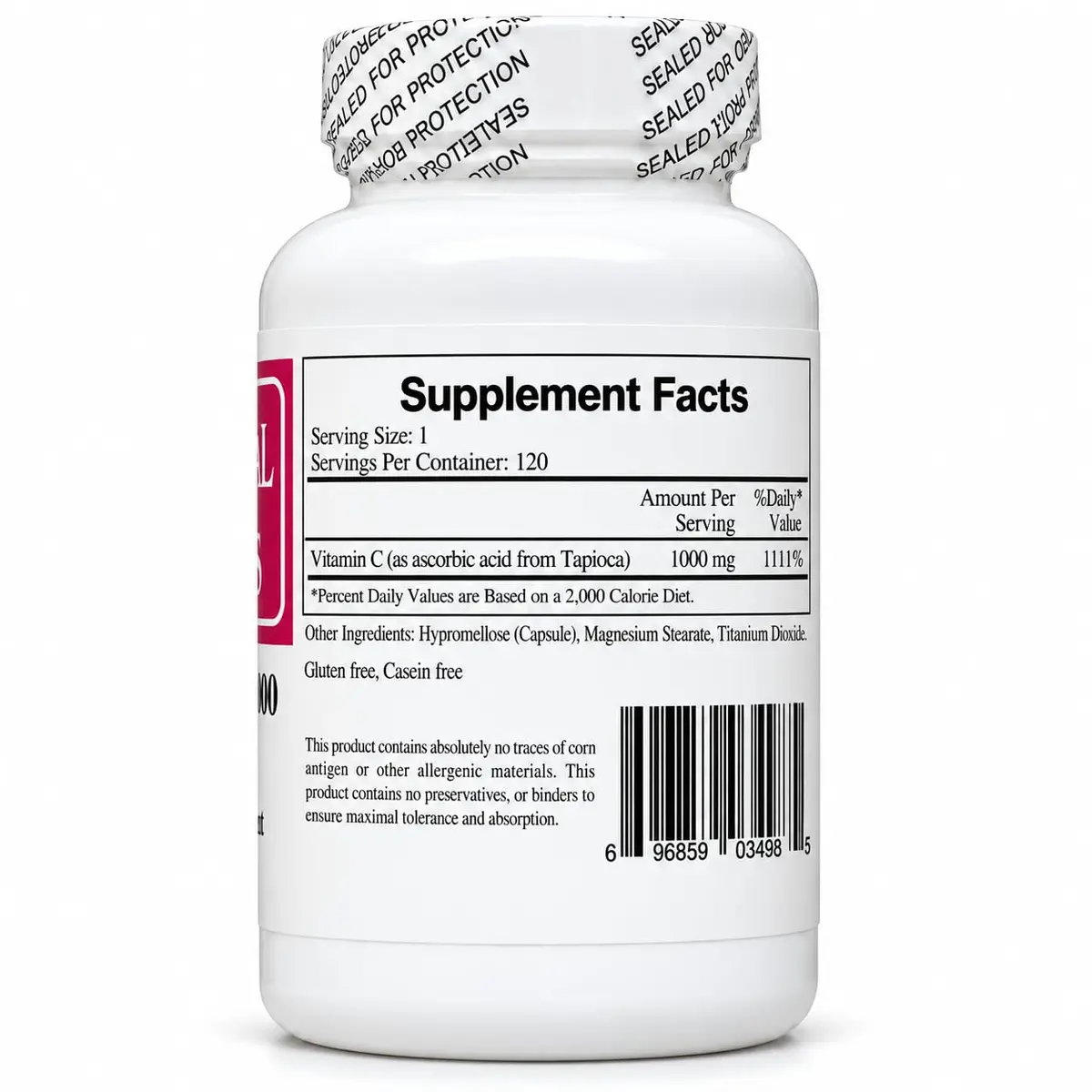Ecological Formulas Vitamin C-1000 Capsules 120 Count | High Potency, Gluten-Free, Adult Dietary Supplement - view 2
