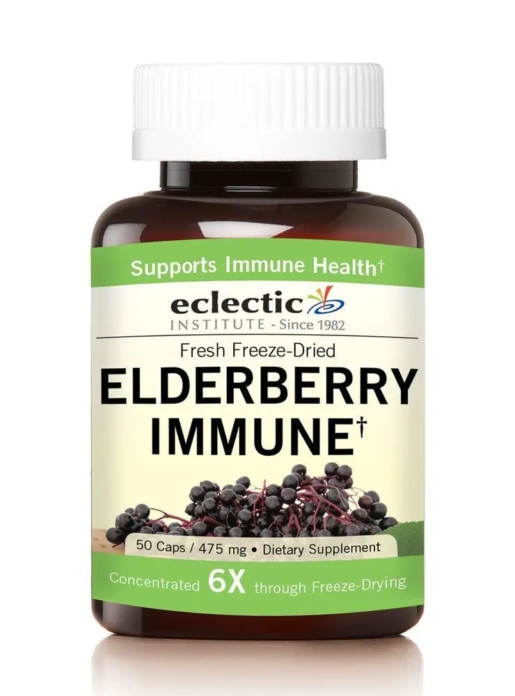 Eclectic Elderberry Immune Freeze Dried Vegetables, Green, 50 Count | Herbal Supplement for Immune Support - main product image