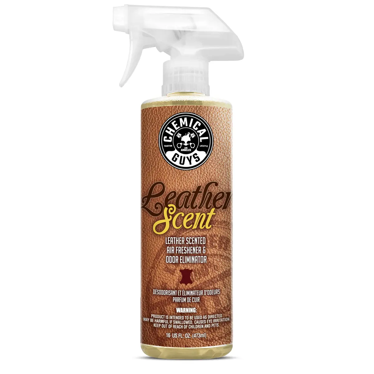 Chemical Guys Leather Scent Air Freshener & Odor Neutralizer Spray, 16 oz | Authentic Leather Fragrance for Cars & Home - main product image