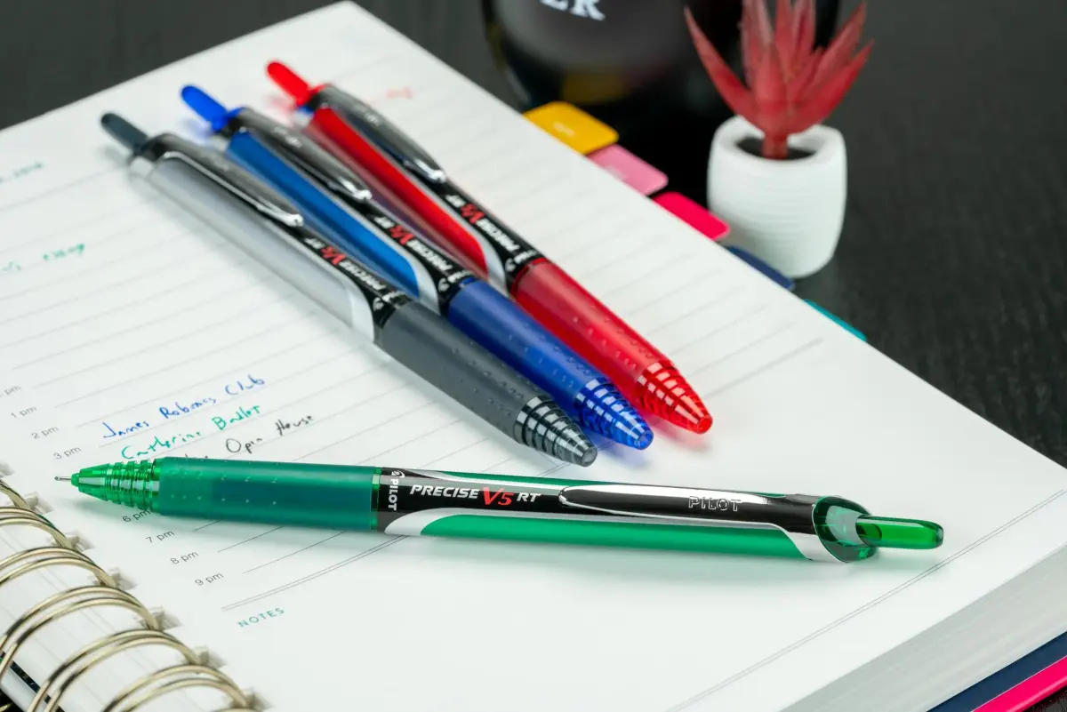 Pilot Precise V5 RT Rolling Ball Pens 0.5mm Extra Fine Point 4-Count | Smooth Ink Flow for School, Journaling & Office Writing - view 7