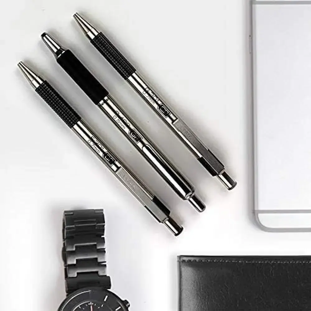 Zebra Pen STEEL G-301 Retractable Gel Pen, Black Ink, 0.7mm, 2-Pack | Smooth Ink Flow for Professionals - view 3
