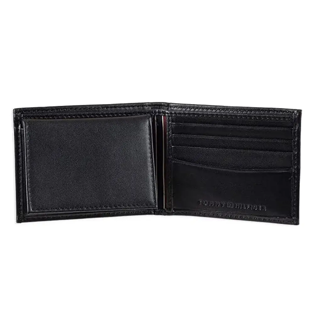 Tommy Hilfiger Slim Leather Passcase Wallet With Removable ID Window Black Stockton | Genuine Leather Bifold Wallet for Men - view 2