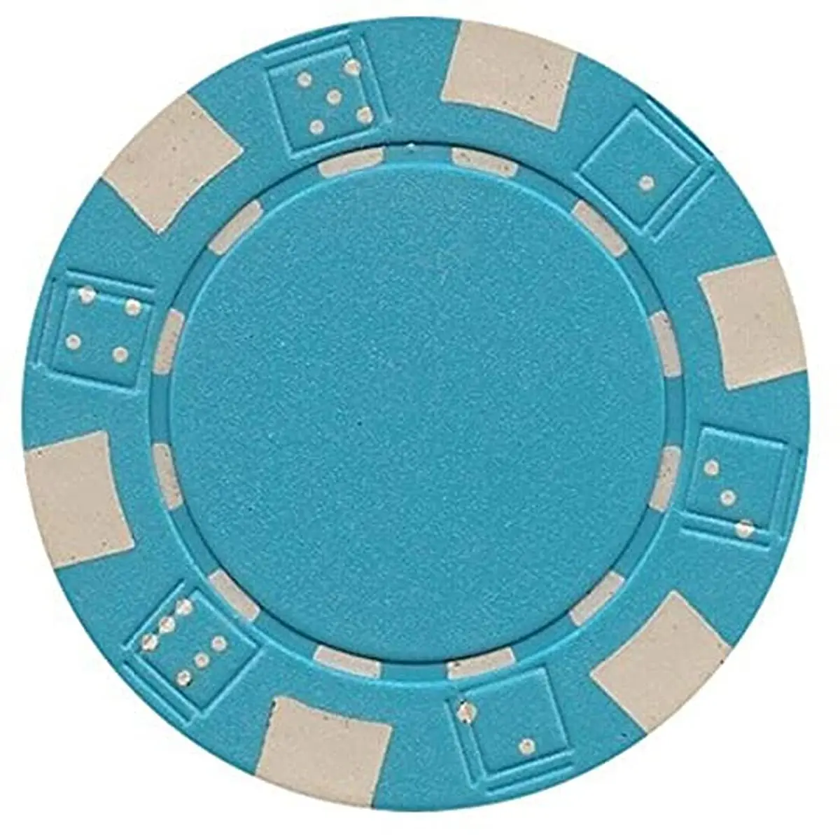 DA VINCI 50 Clay Composite Dice Striped 11.5 Gram Poker Chips, Light Blue | Set of 50 Poker Chips - main product image
