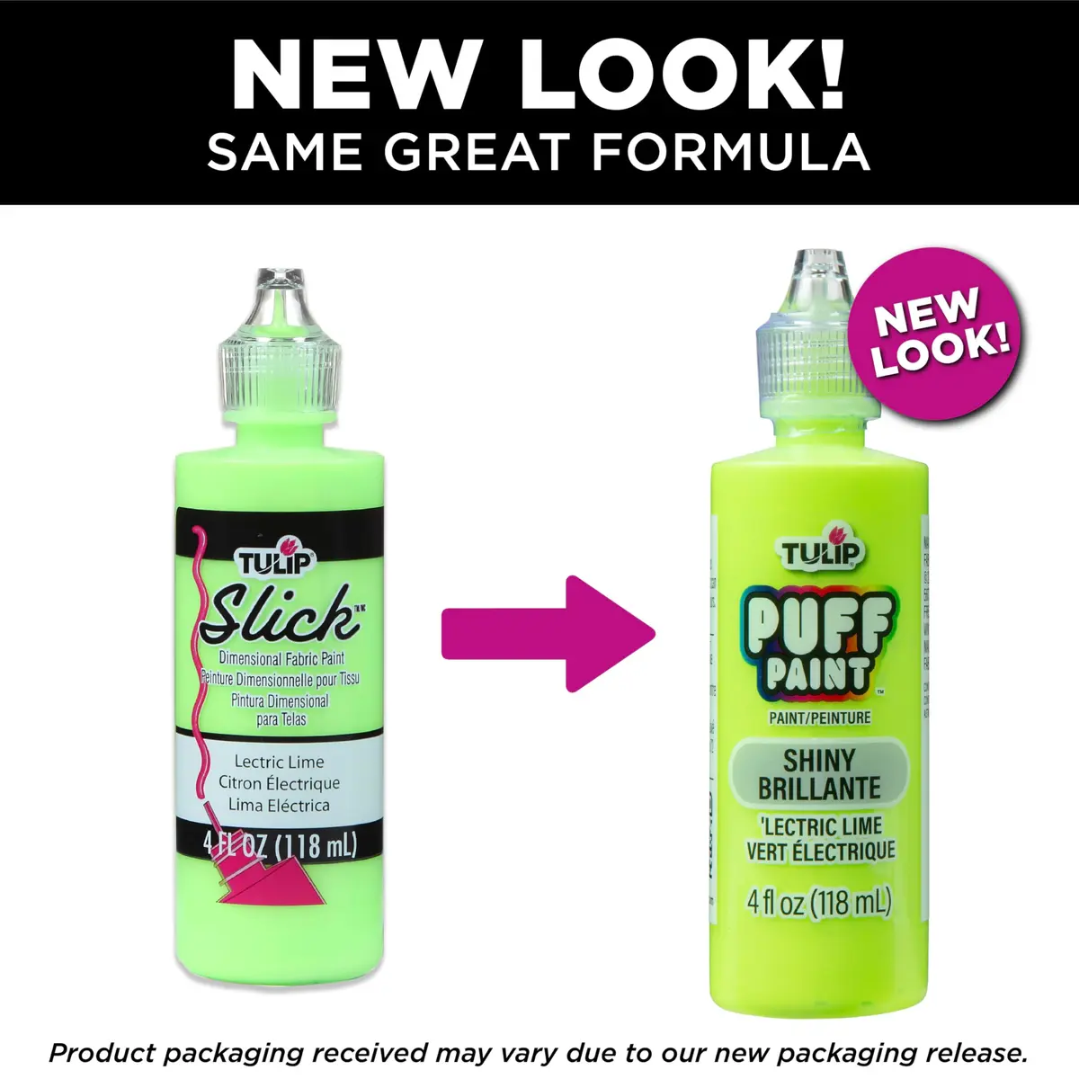 Tulip Puff Fabric Paint Shiny 'Lectric Lime 118ml (4 fl oz) | Permanent Craft Paint for Clothes, DIY Projects - view 6