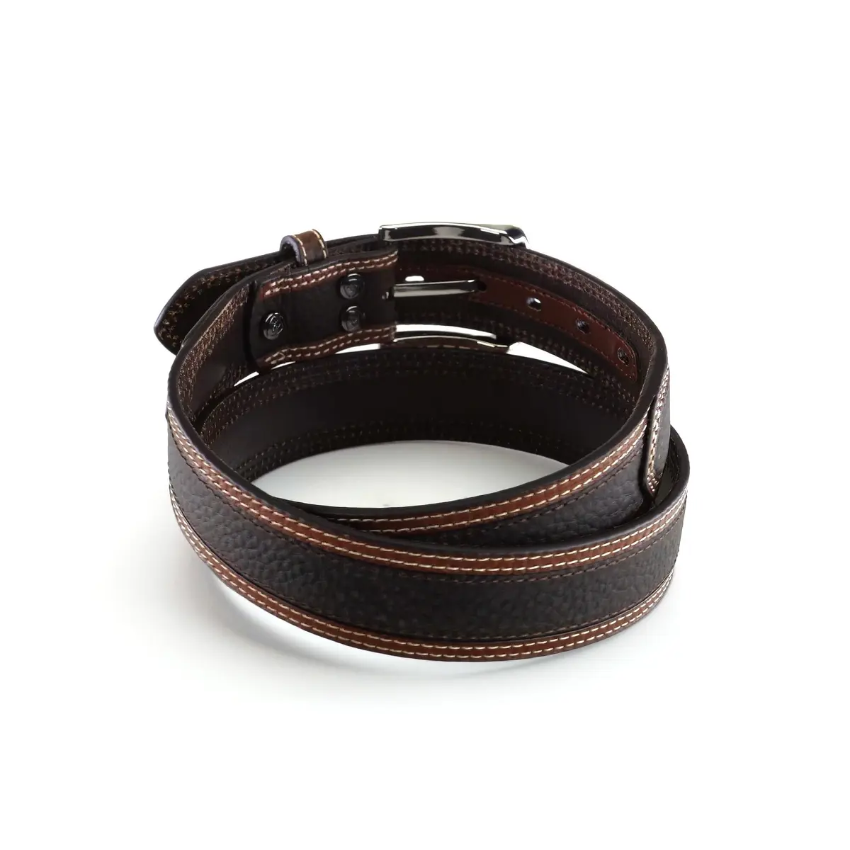 ARIAT Men's Two-Tone Oiled Leather Belt with Reinforced Holes, Brown, 36 | Durable Western Style Accessory - view 4