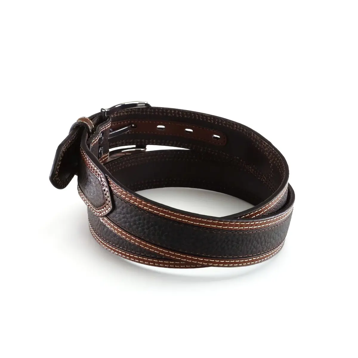 ARIAT Men's Two-Tone Oiled Leather Belt with Reinforced Holes, Brown, 36 | Durable Western Style Accessory - view 5
