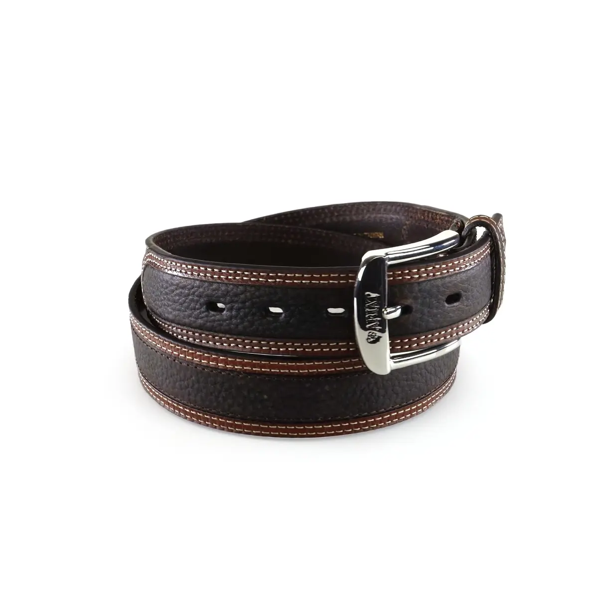 ARIAT Men's Two-Tone Oiled Leather Belt with Reinforced Holes, Brown, 36 | Durable Western Style Accessory - view 2