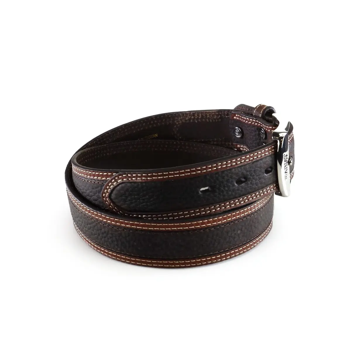 ARIAT Men's Two-Tone Oiled Leather Belt with Reinforced Holes, Brown, 36 | Durable Western Style Accessory - view 3