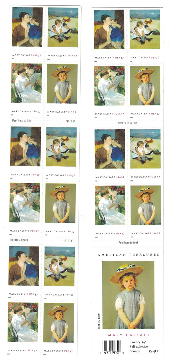 United States Postal Service Mary Cassatt American Treasures Booklet 20 Stamps | 20 Stamps (0.01 lb) - main product image