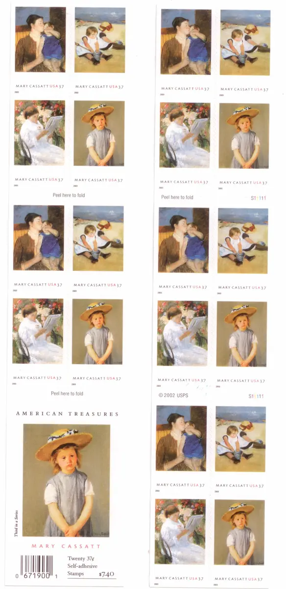 United States Postal Service Mary Cassatt American Treasures Booklet 20 Stamps | 20 Stamps (0.01 lb) - view 2