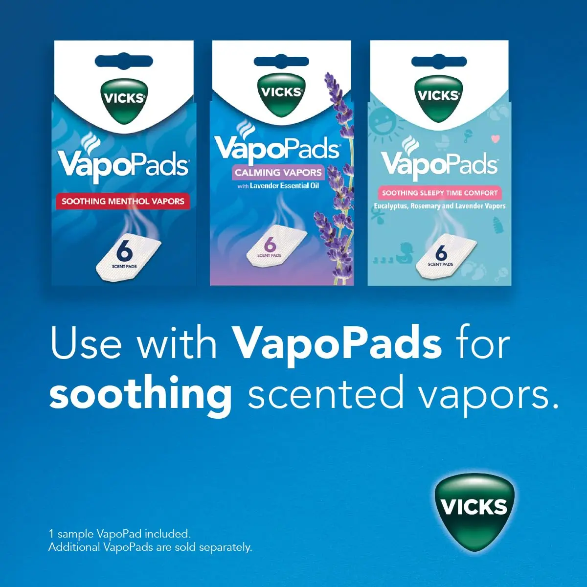 Vicks Waterless Vaporizer with Nightlight | Soothing Menthol Vapors for Cold & Congestion Relief (Pack of 1, White) - view 3