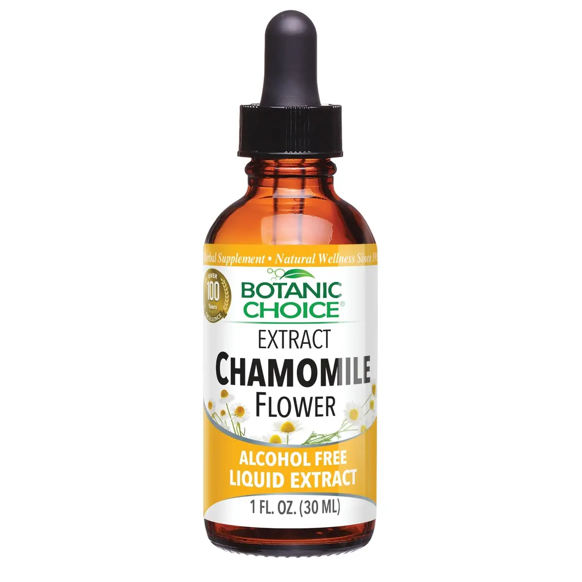 Botanic Choice Chamomile Flower Alcohol Free Liquid Extract 1 Fl Oz | Calming Herb for Relaxation - main product image