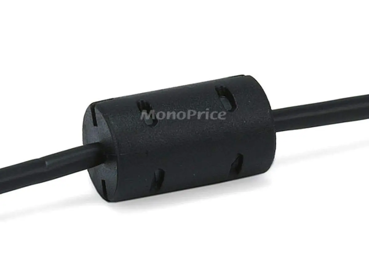 Monoprice 6' USB 2.0 A Male to Mini-B 5 Pin Male Cable with Ferrite Core and Gold Plated, Black | Fully Shielded, 28/24AWG - view 4