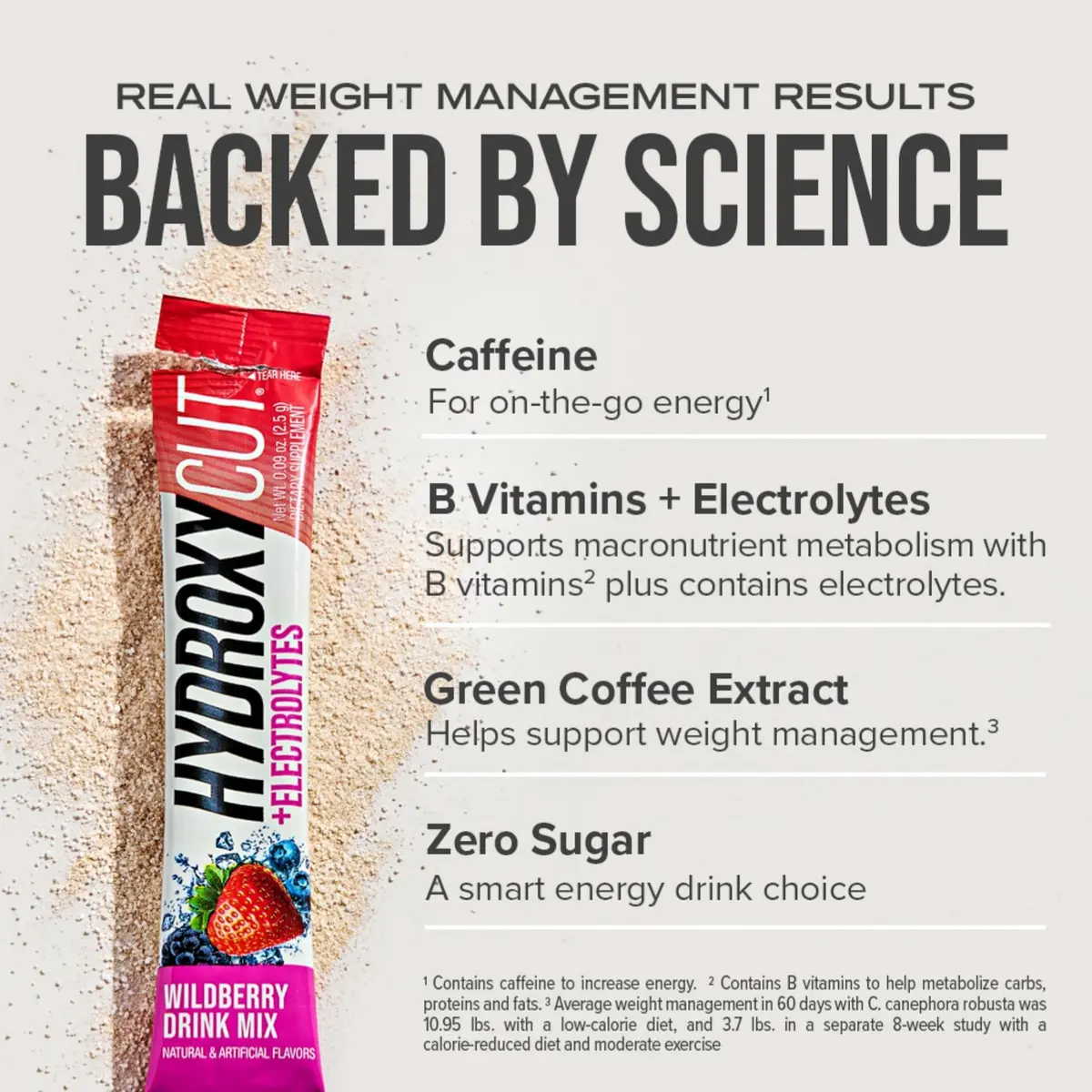 Hydroxycut Drink Mix Wildberry Blast 21 Stick Packs | Metabolism & Energy Support with Caffeine - view 5