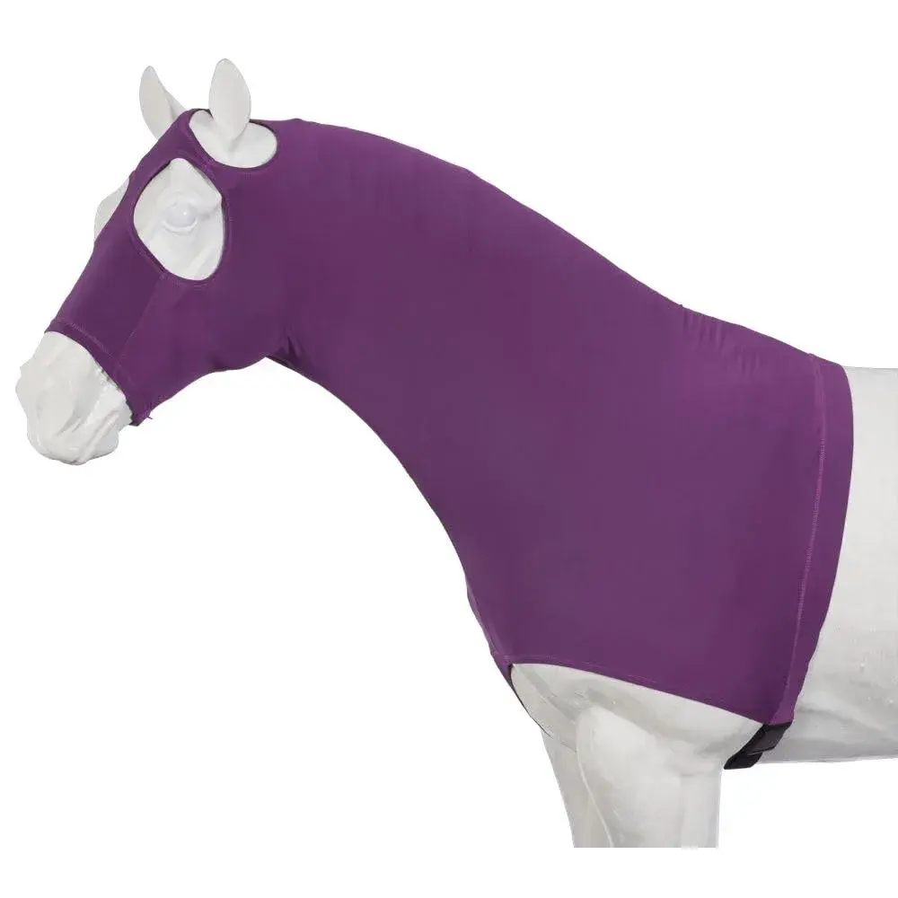 Tough 1 Mane Stay Spandex Hood Purple Large | Keeps Mane Protected Before Shows - main product image