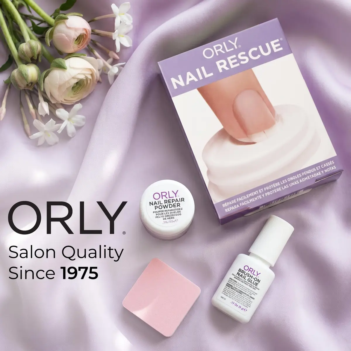 Orly Nail Rescue Kit | Repairs Cracked, Broken Nails | Compact Kit with Nail Glue, Powder & Buffer for Flawless Nails - view 4