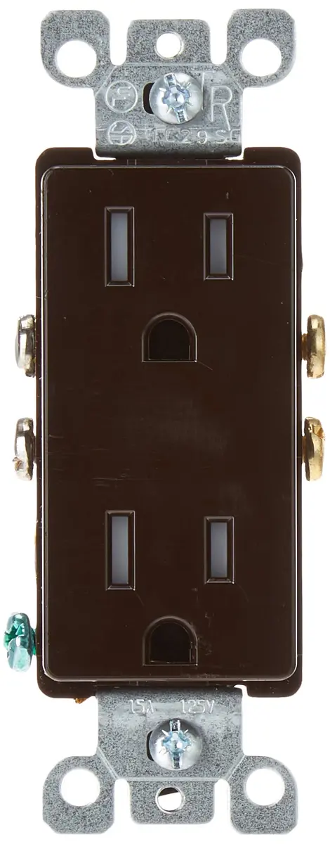 Leviton 15 Amp Decora Tamper-Resistant Electrical Wall Outlet, T5325, Brown | Child-Safe, Grounded, Heavy-Duty - main product image