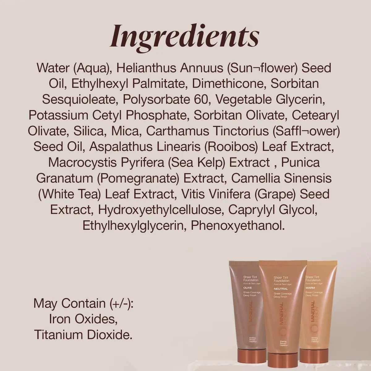 Mineral Fusion Sheer Tint Foundation Olive 1.8 Oz (53ml) | Hypoallergenic & Paraben-Free - view 8