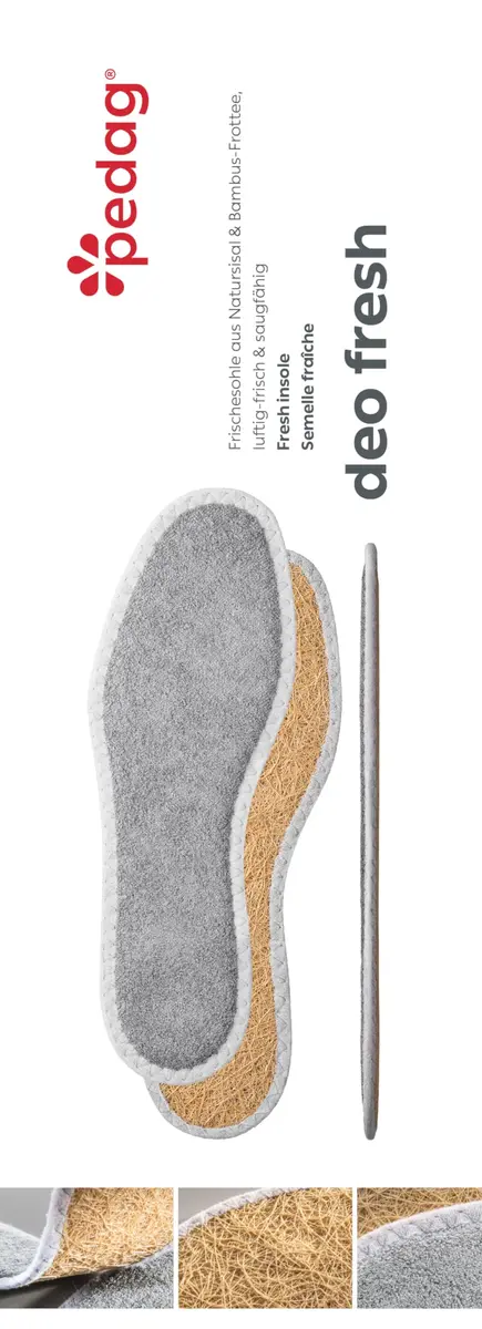 Pedag Deo Fresh Washable Terry Cloth Sisal Insoles 8W/5M | Ultra Thin, Cotton & Sisal, Hand Washable, 1 Pair - view 6