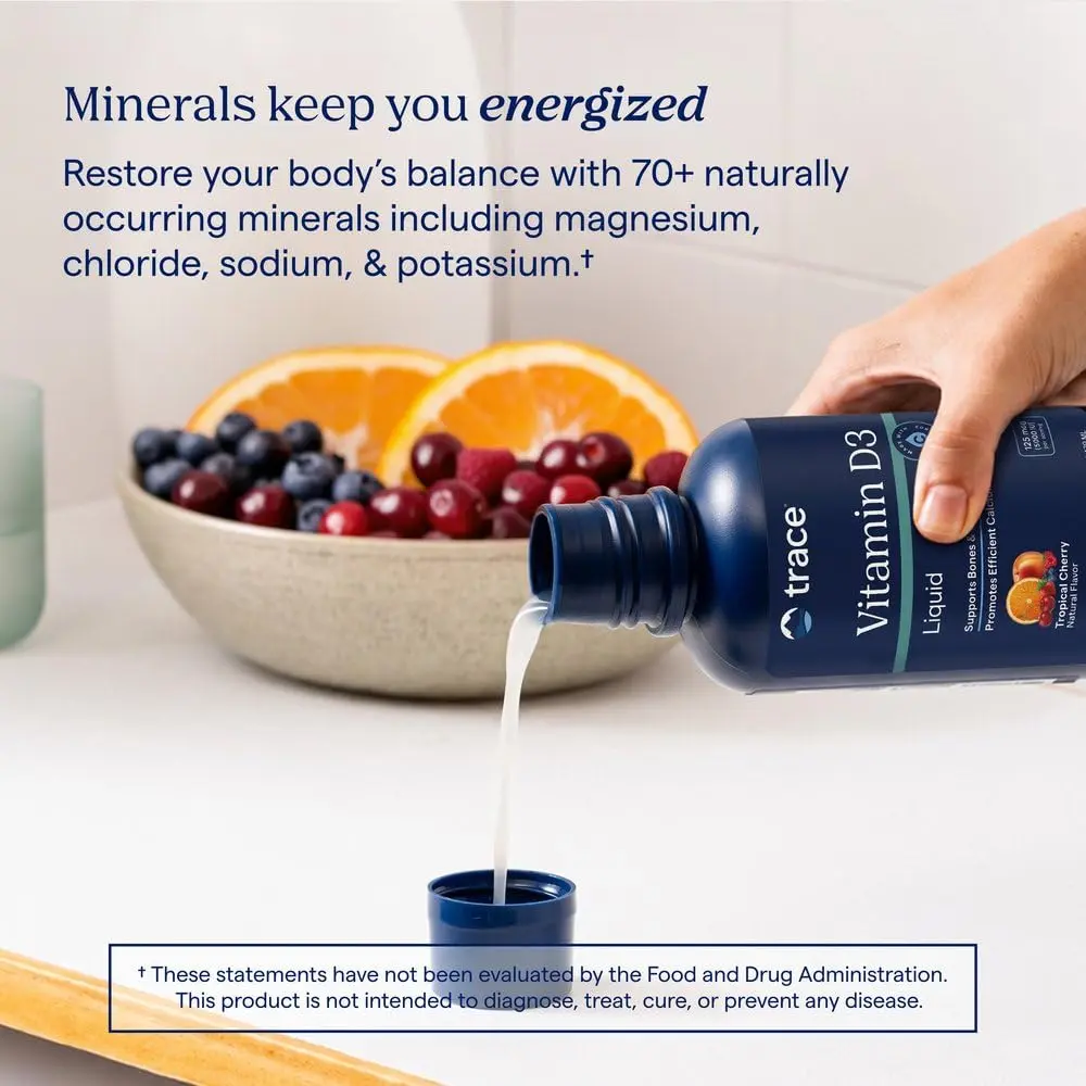 Trace Minerals Liquid Vitamin D3 Tropical Cherry 16 fl oz | Supports Bone & Immune Health - view 5