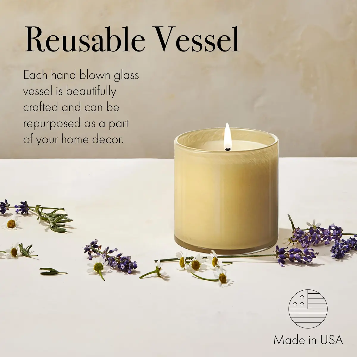 LAFCO NEW YORK Signature Candle, Chamomile Lavender | 15.5 oz, 90-Hour Burn, Reusable Glass Vessel, Made in the USA - view 5