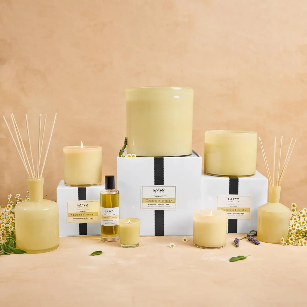 LAFCO NEW YORK Signature Candle, Chamomile Lavender | 15.5 oz, 90-Hour Burn, Reusable Glass Vessel, Made in the USA - view 6