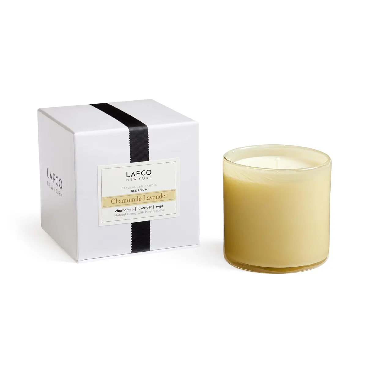 LAFCO NEW YORK Signature Candle, Chamomile Lavender | 15.5 oz, 90-Hour Burn, Reusable Glass Vessel, Made in the USA - main product image