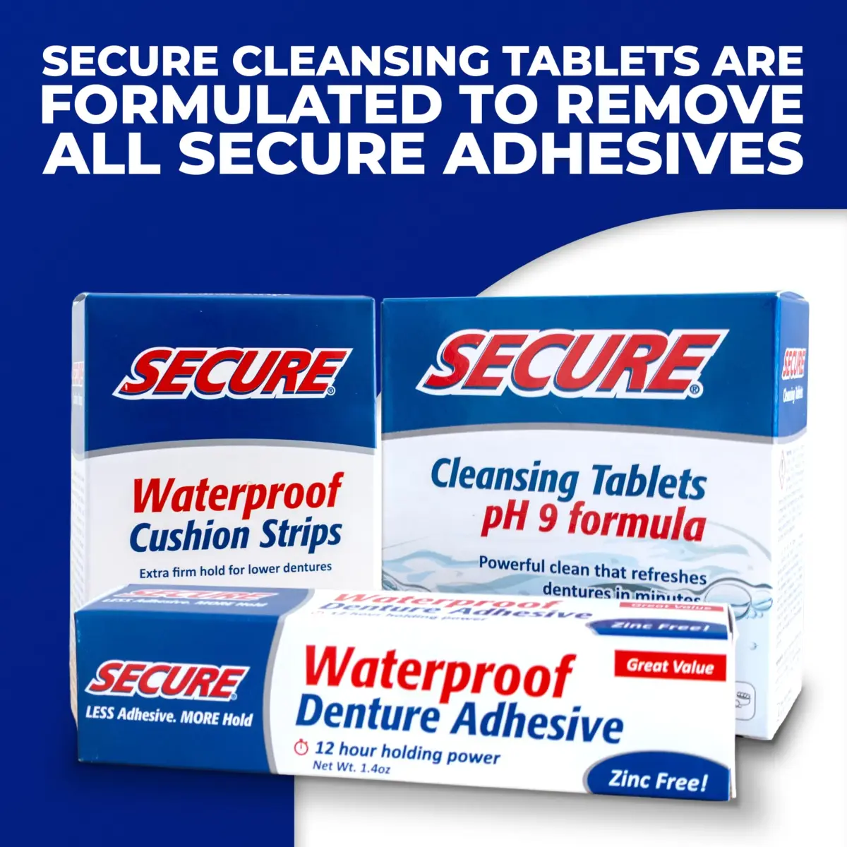 Secure Denture Adhesive Cream 1.4 Oz (5.6 Oz Total) | Waterproof Seal, Zinc-Free, Food Grade - view 9