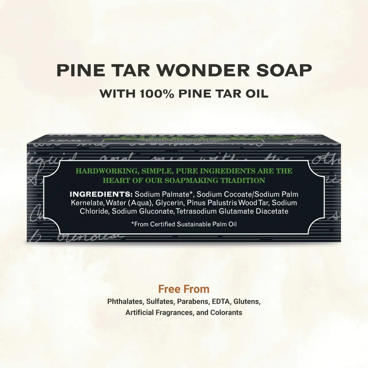 Grandpa's The Soap Company Pine Tar Bar Soap 97.5g (3.25 Oz, Pack of 3) | Dermatologist Tested for Sensitive Skin - view 2