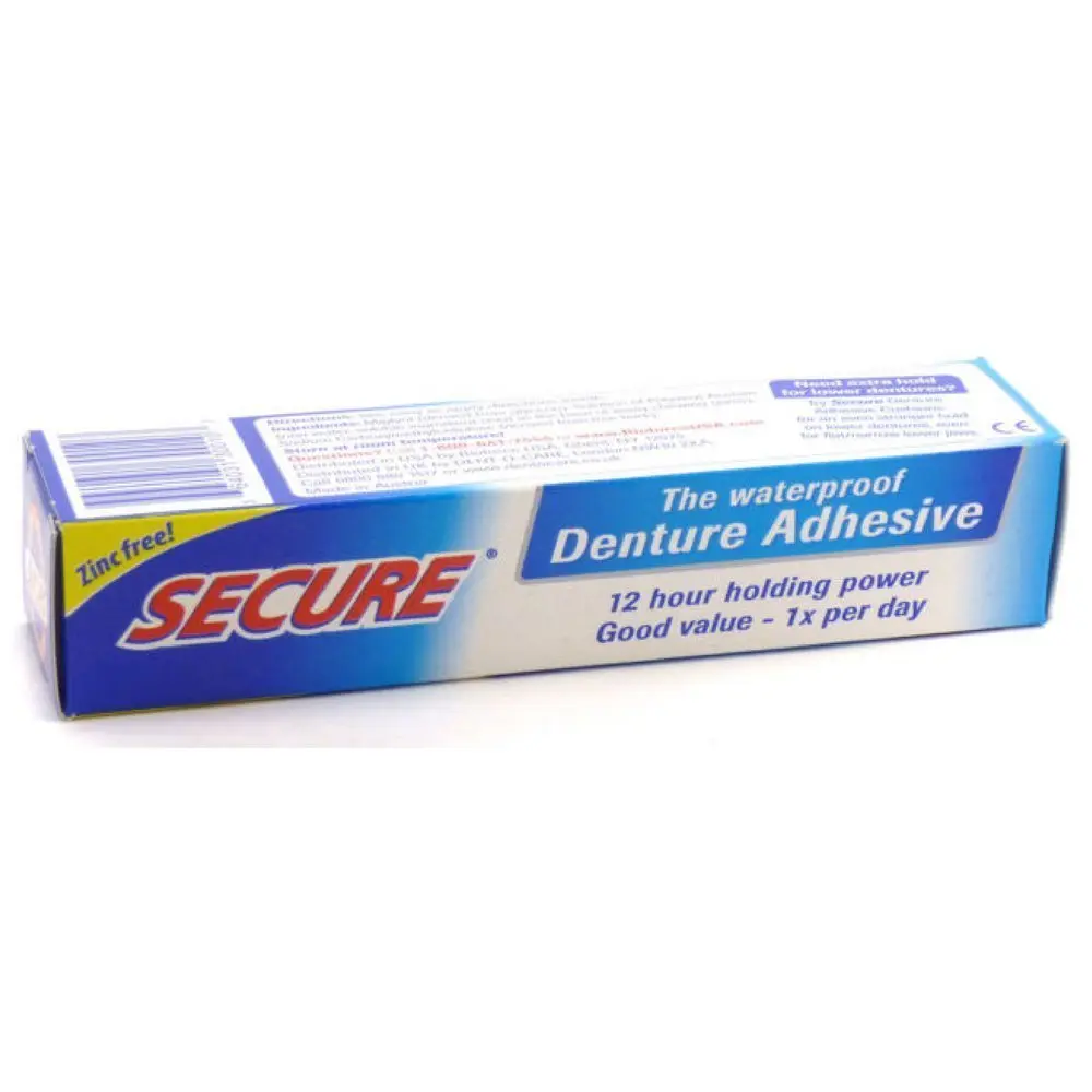 Secure Denture Adhesive Cream 1.4 oz (6 Pack) | 12-Hour Waterproof Max Hold, Zinc-Free, FSA/HSA Approved - main product image