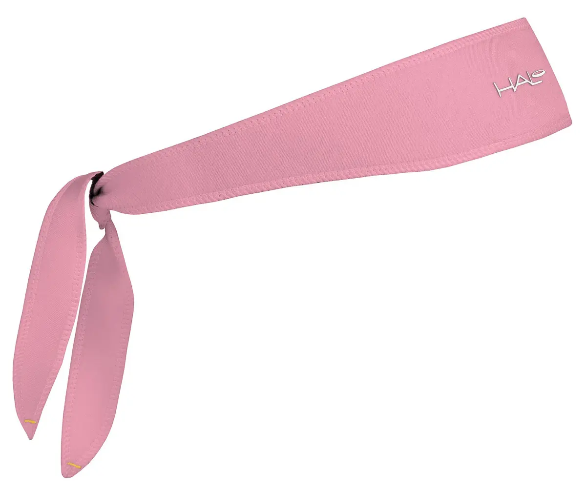 Halo Headband Halo I- Tie Sweatband for Men & Women | Moisture Wicking Dryline Fabric, Pink, One Size - main product image