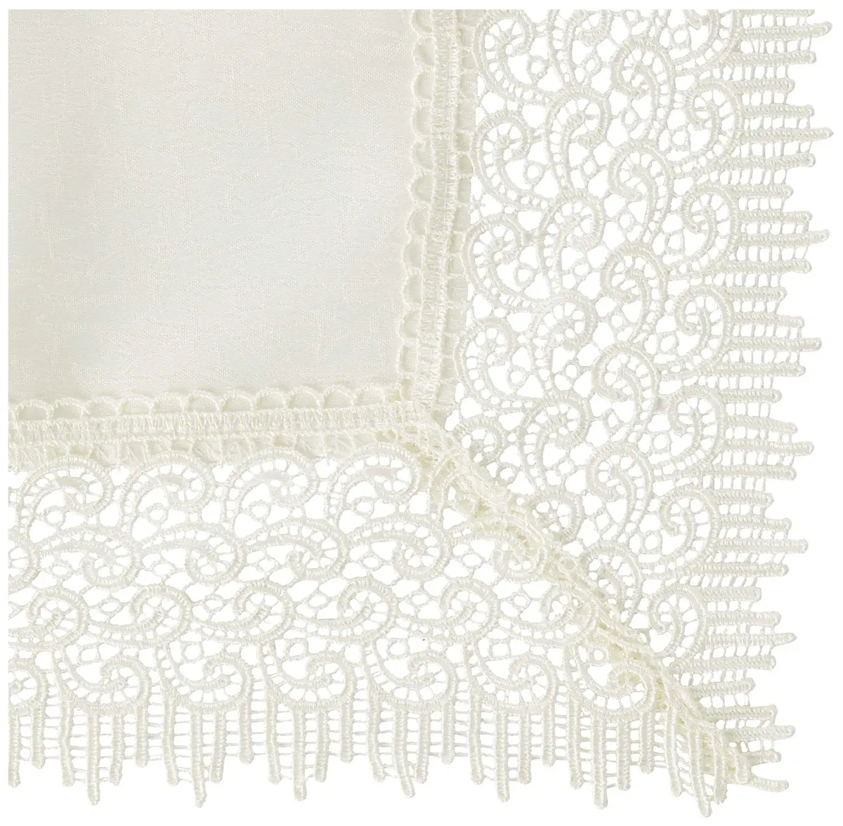 Violet Linen Treasure Lace Tablecloth Ivory 70" x 120" (178 cm x 305 cm) | Elegant Lace Border for Dining Tables - view 2