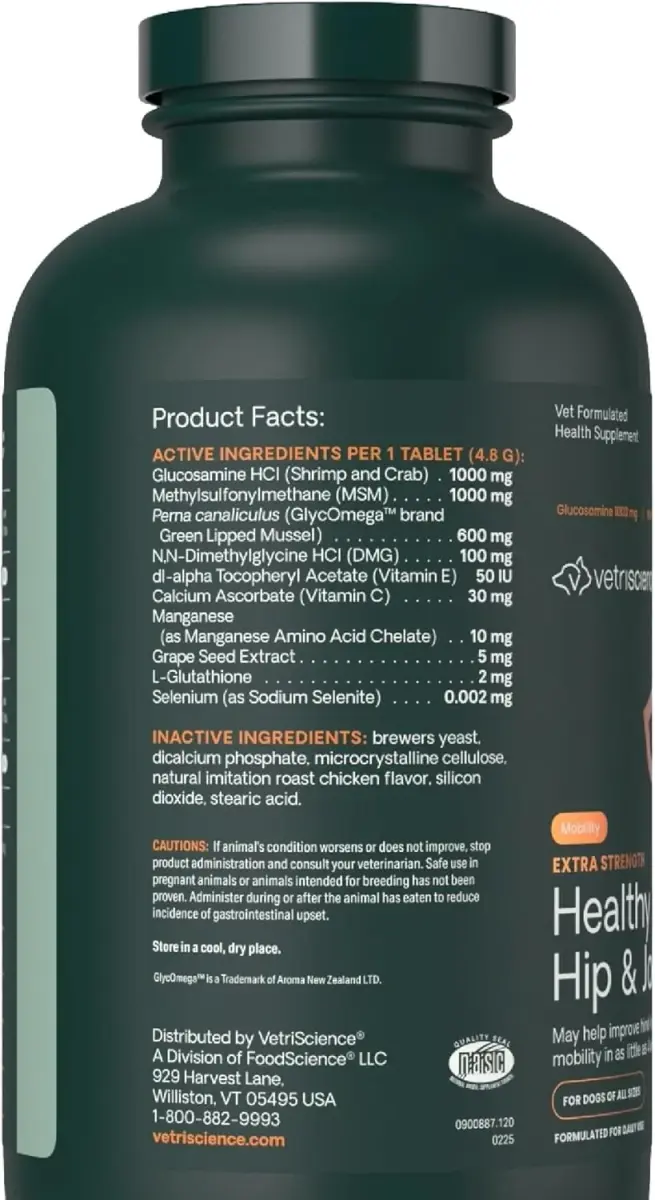 VetriScience Glycoflex 3 Hip and Joint Supplement for Dogs 120 Count | Clinically Proven Dog Joint Support - view 2