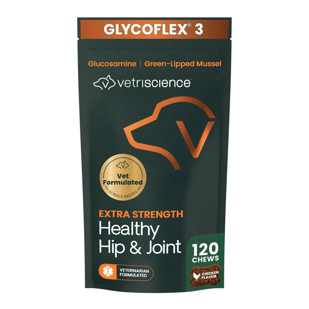 VetriScience Extra Strength Hip & Joint Dog Chews | 120 Chews (272g) - main product image
