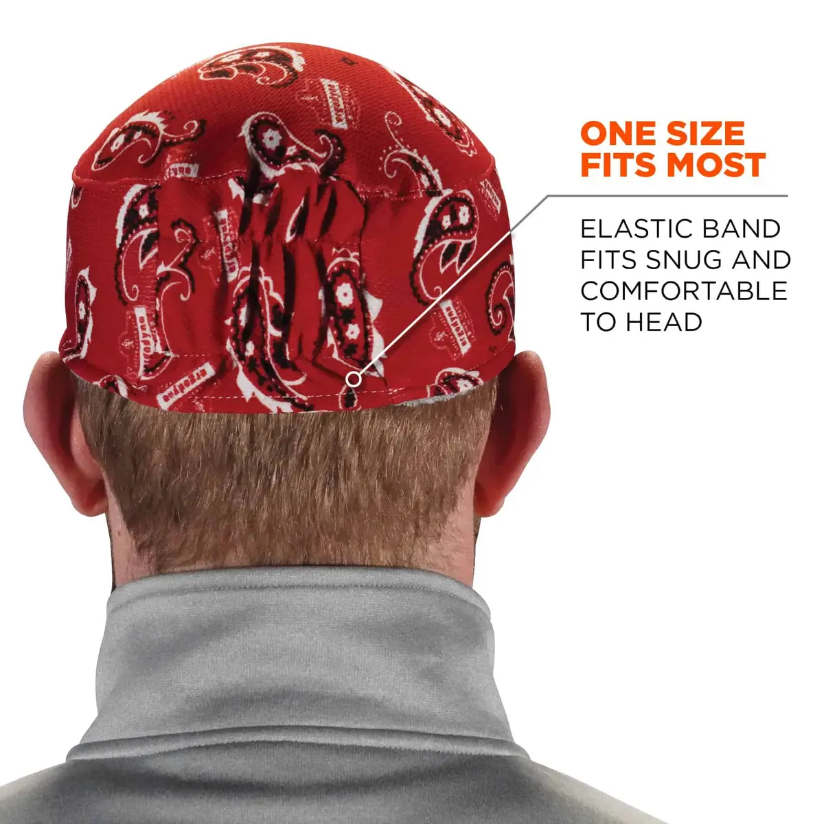 Ergodyne Chill Its 6630 Skull Cap, Terry Sweatband | Sweat-Wicking Summer Headwear for Men - view 3