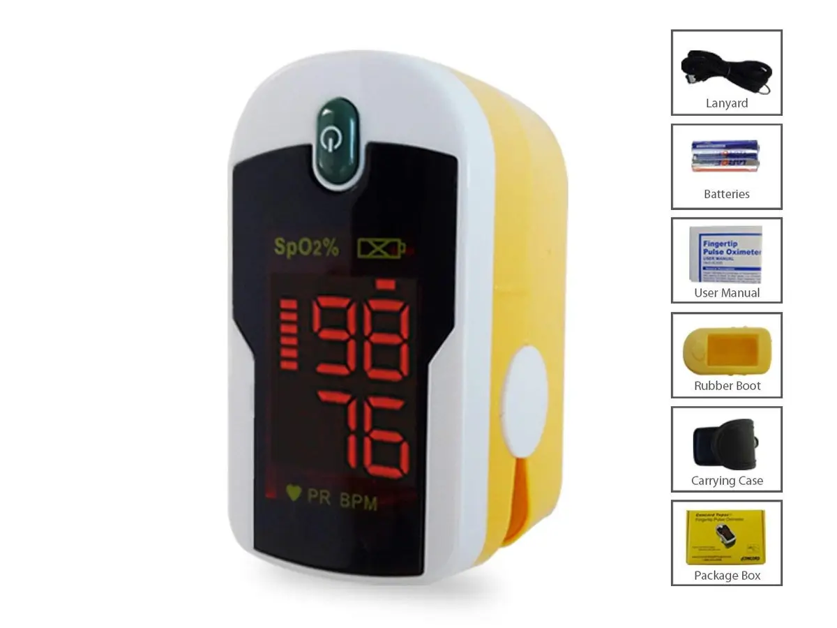 Concord Fingertip Pulse Oximeter with Reversible Display | Accurate Blood Oxygen & Pulse Monitoring - view 2
