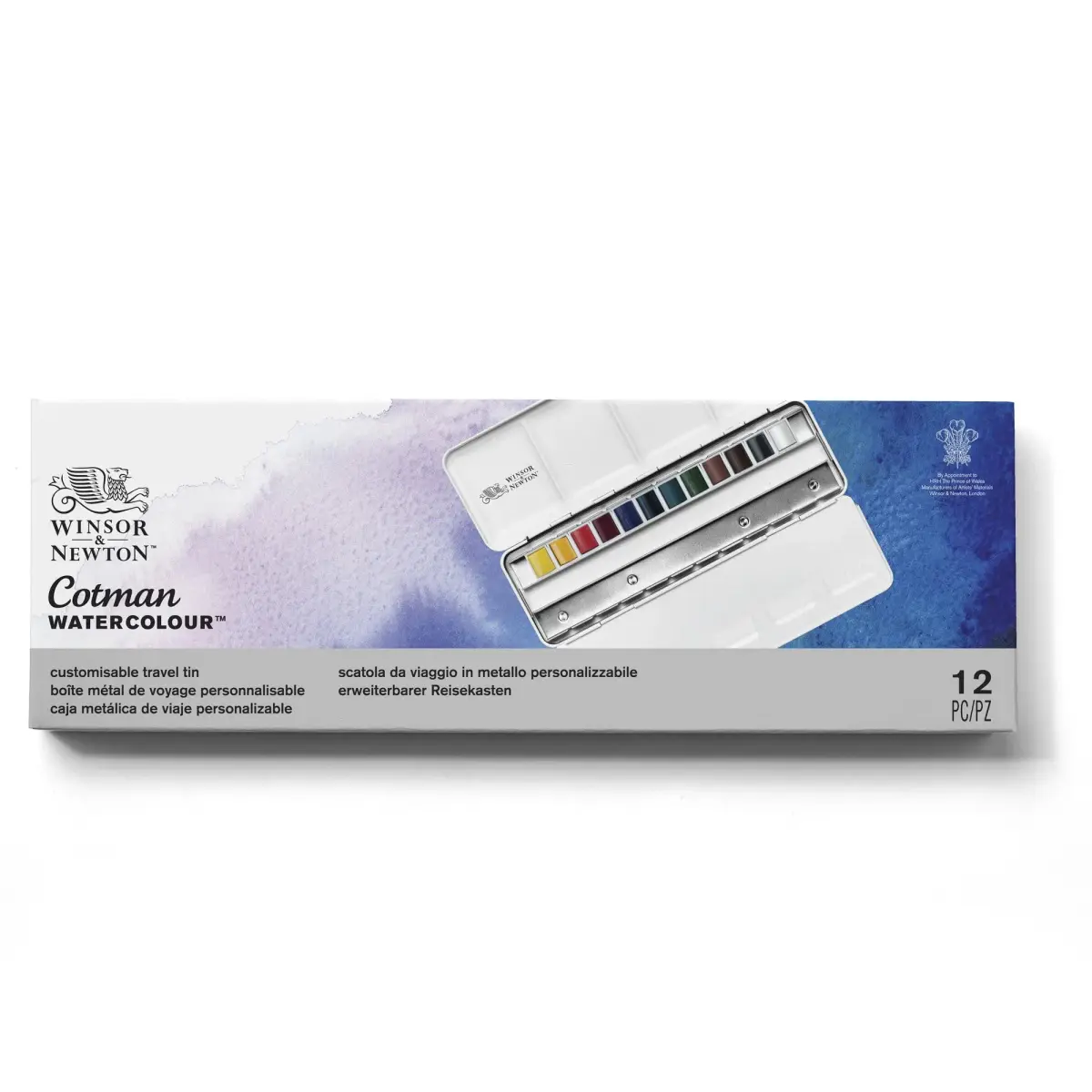Winsor & Newton Cotman Watercolor Paint Set, 12 Half Pan Travel Tin | Artist Grade Watercolors for India - view 3