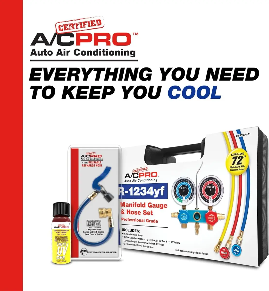 A/C Pro Certified Oil and Fuel System UV Dye Leak Detector 1 oz (29.57 ml) | Professional Grade for Cars - view 7