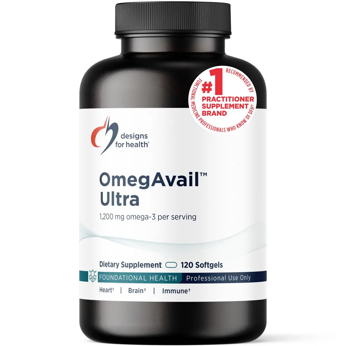Designs for Health OmegAvail Ultra TG Fish Oil 120 Softgels | Triglyceride Omega 3 with DHA/EPA, No Fishy Aftertaste - main product image