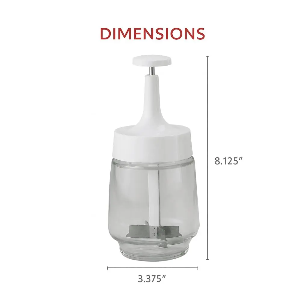 HIC Kitchen Old Fashioned Onion Chopper, Glass, 18/8 Stainless Steel Blades | Quick, Consistent Food Prep - view 5