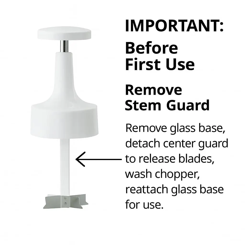 HIC Kitchen Old Fashioned Onion Chopper, Glass, 18/8 Stainless Steel Blades | Quick, Consistent Food Prep - view 4