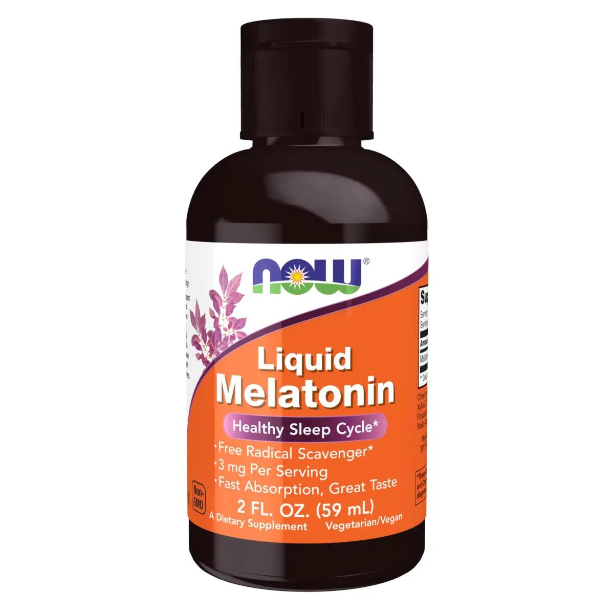 NOW Foods Liquid Melatonin 3 mg (59 ml / 2 Fl Oz) | Supports Healthy Sleep Cycles - main product image