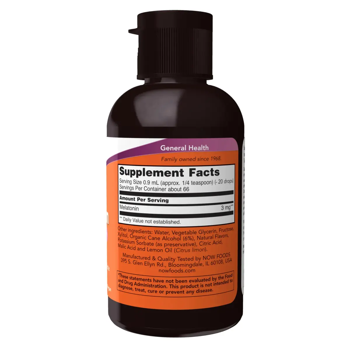 NOW Foods Liquid Melatonin 3 mg (59 ml / 2 Fl Oz) | Supports Healthy Sleep Cycles - view 2